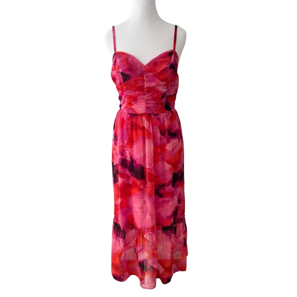 The General Good Pink Ruched Detail Midi Dress Women’s Size Medium